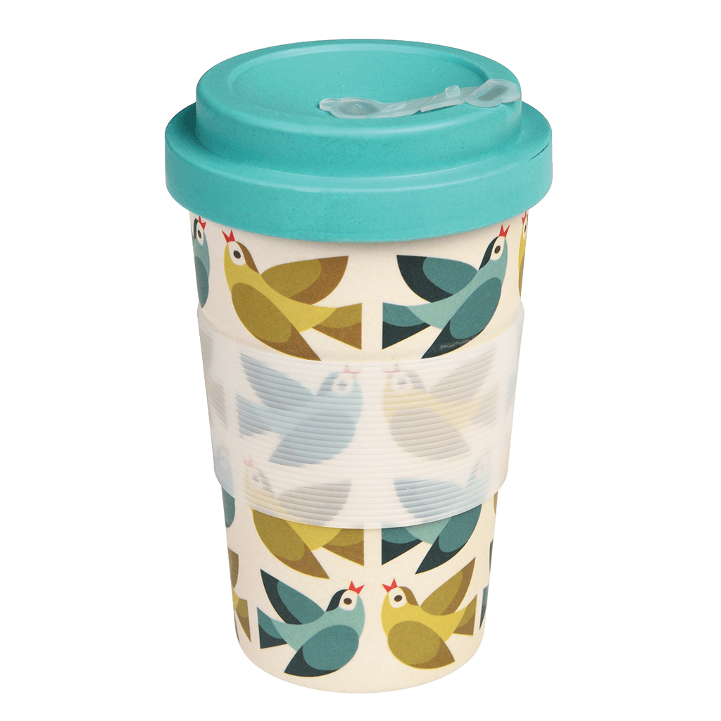 Love Birds Bamboo Travel Mug And Lid ﻿Rex London