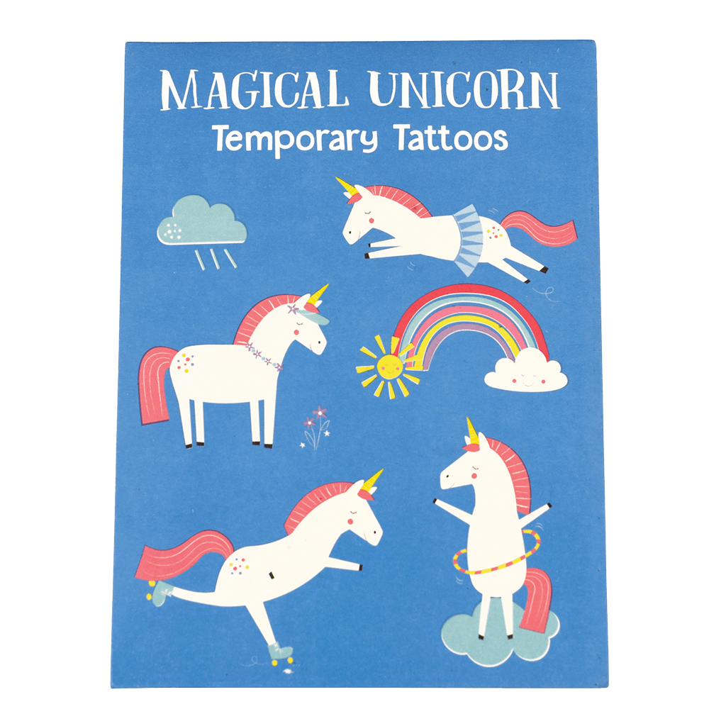 Unicorn Party Favors Pack of 16 sheets Non-toxic and Waterproof Unicorn Temporary Tattoos for Kids Birthday Decorations and Supplies 32 Fake Tattoos 