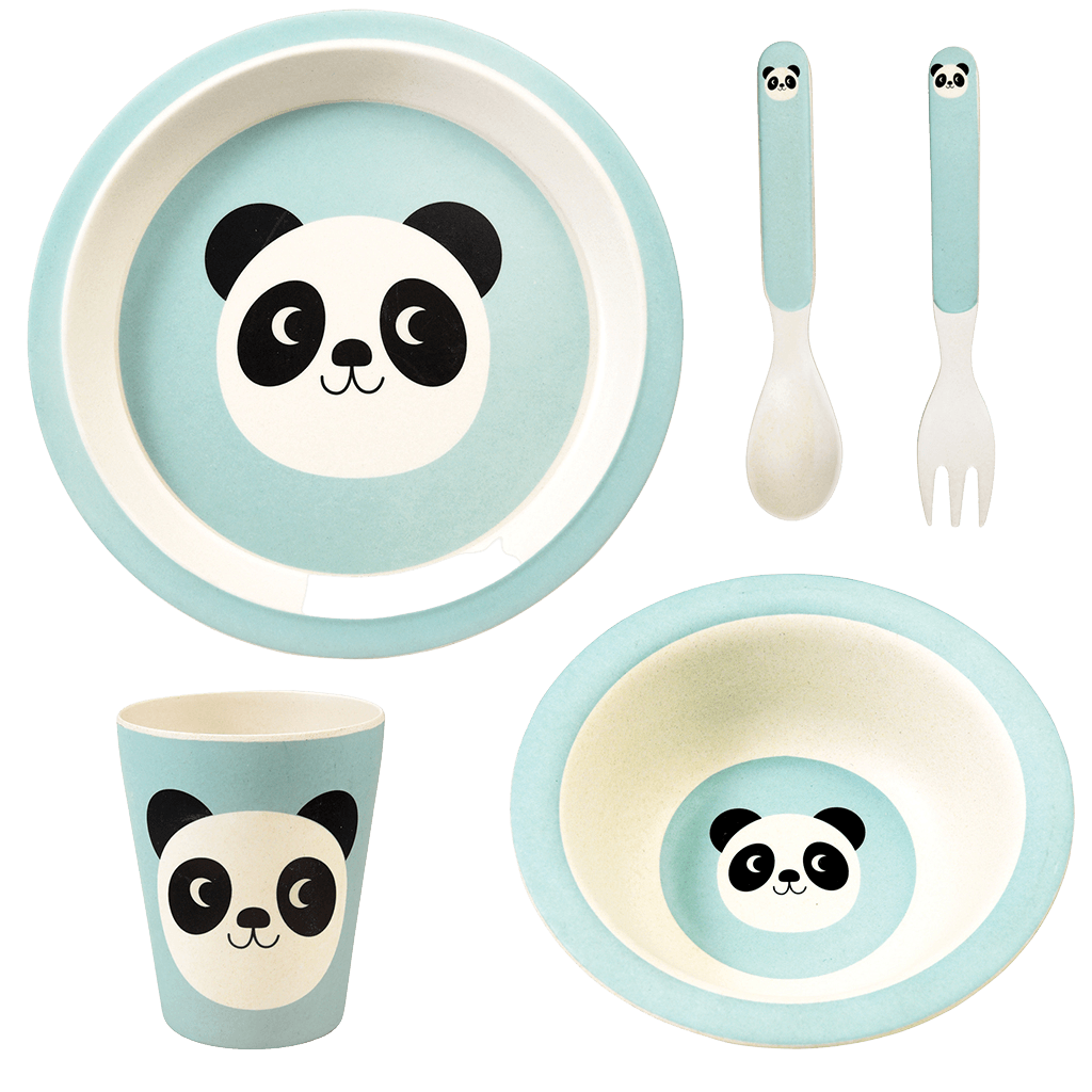 Rex London MIKO THE PANDA BAMBOO TABLEWARE SET OF 5 