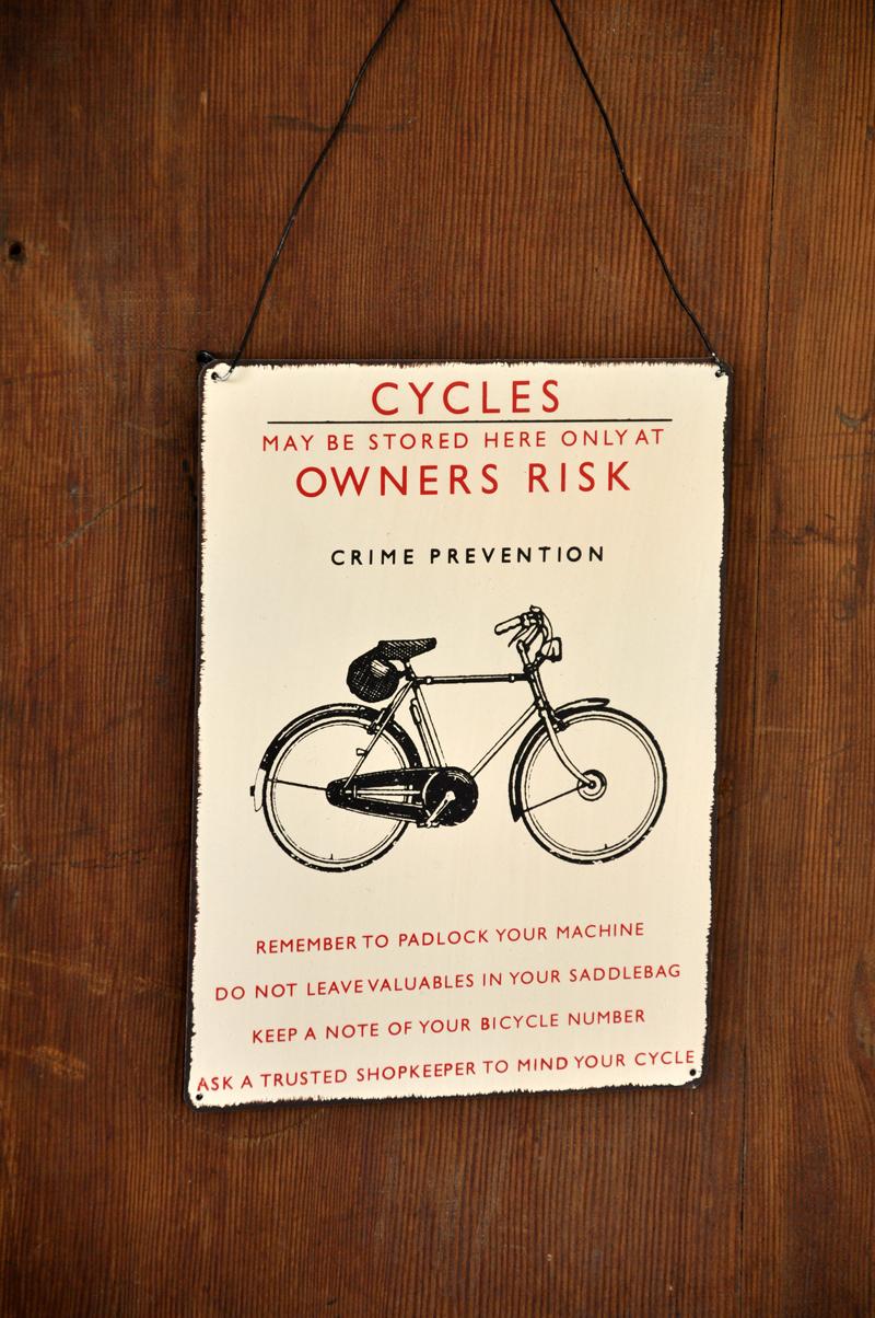 Retro Bicycle Metal Sign | Rex London