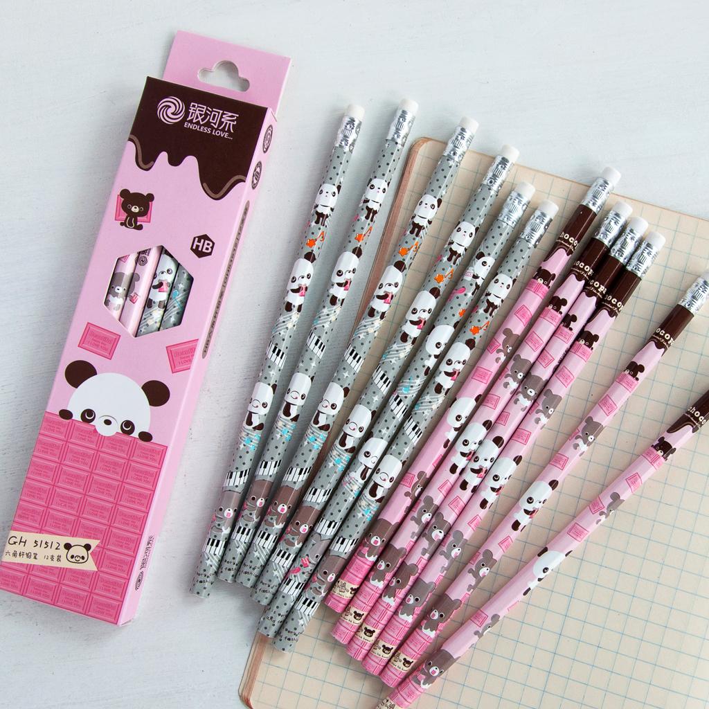 Pack Of 12 Pink Panda Pencils | ﻿Rex London
