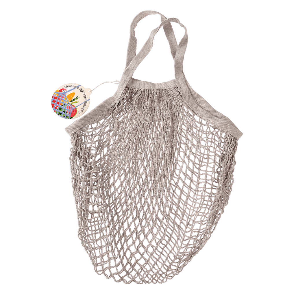 ﻿Pale Grey Organic Cotton Net Bag ﻿Rex London