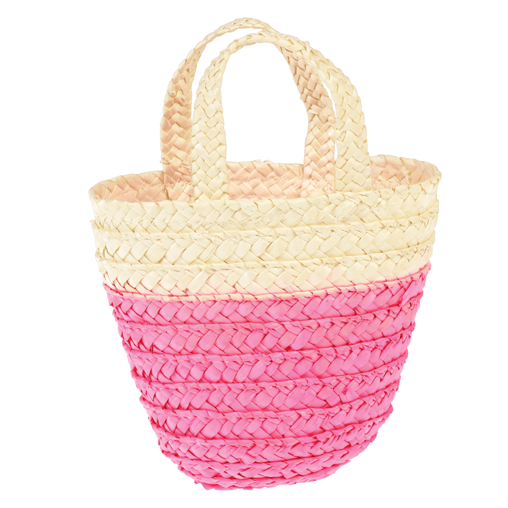 Pink Woven Flower Basket ﻿Rex London