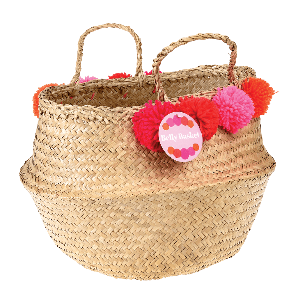 Pink Pom Pom Belly Basket ﻿Rex London