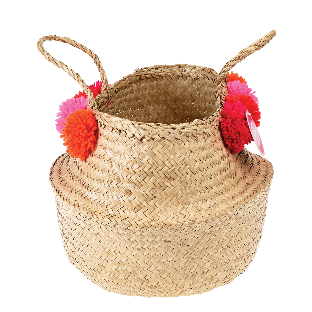 Pink Pom Pom Belly Basket ﻿Rex London