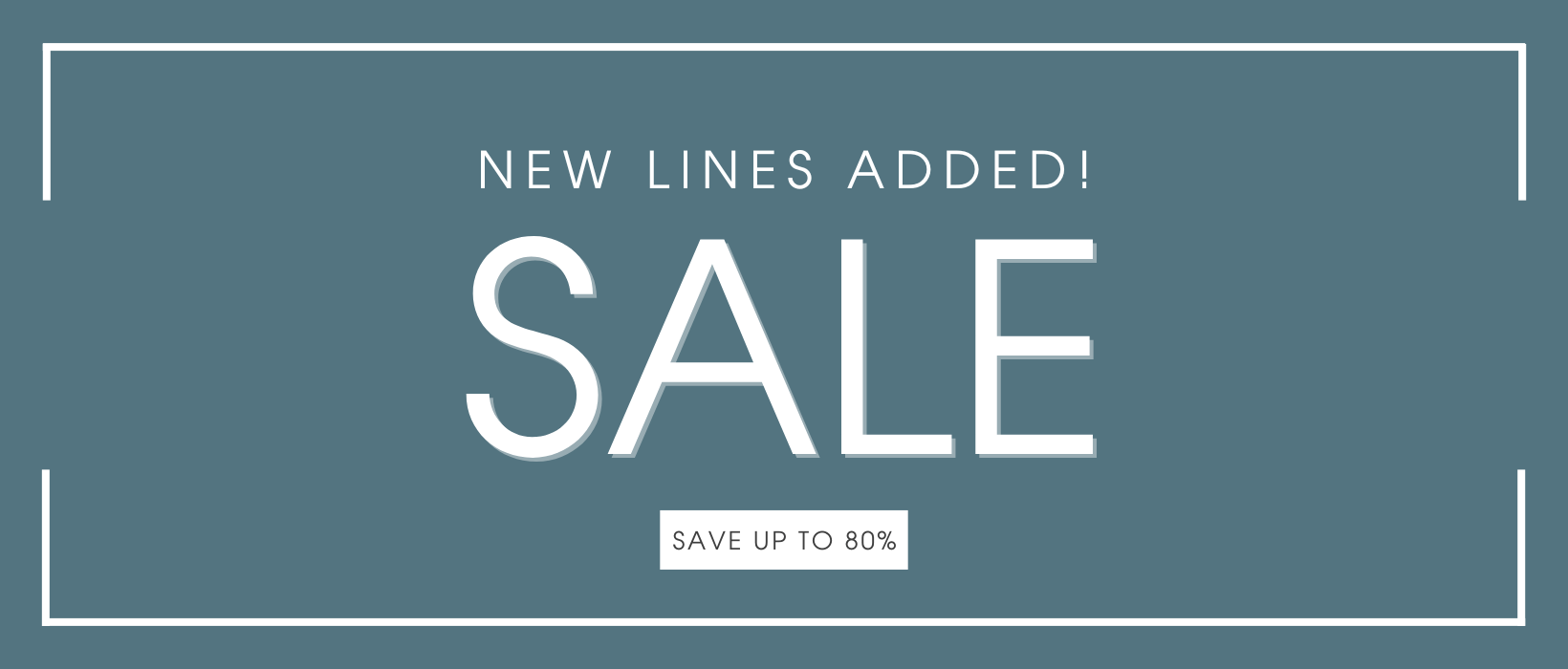 A text banner reads 'New lines added! Sale. Save up to 80%'