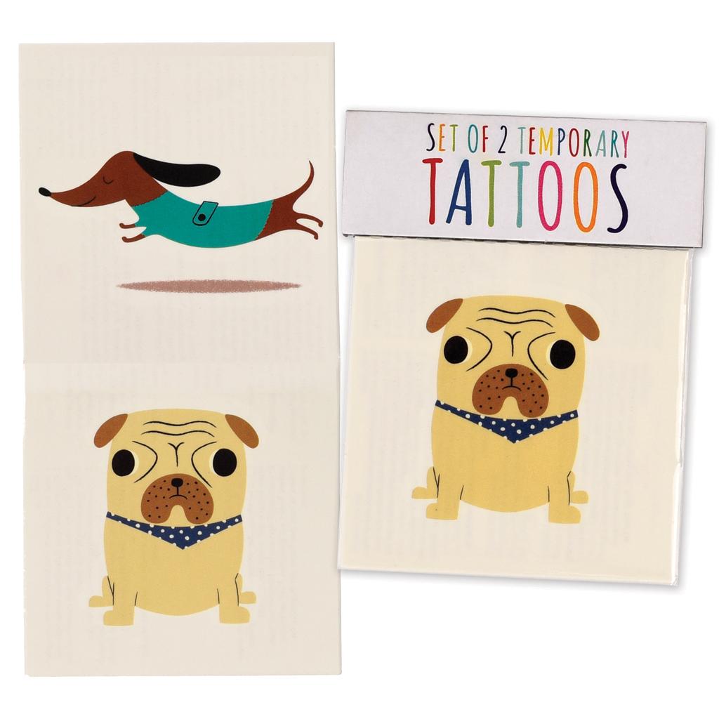 Set Of 2 Dog Temporary Tattoos ﻿Rex London