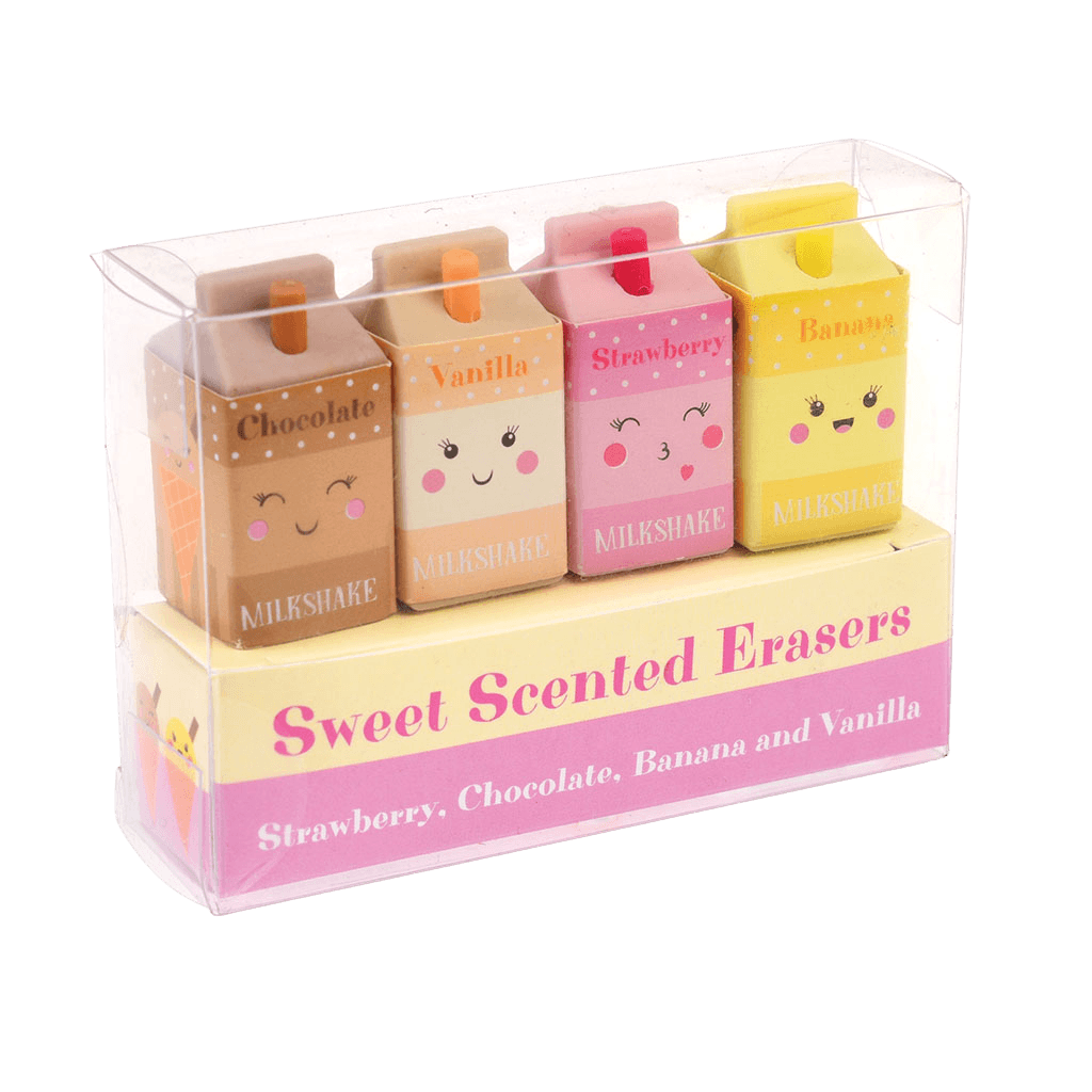 ﻿Scented Milkshake Erasers (set Of 4) ﻿Rex London