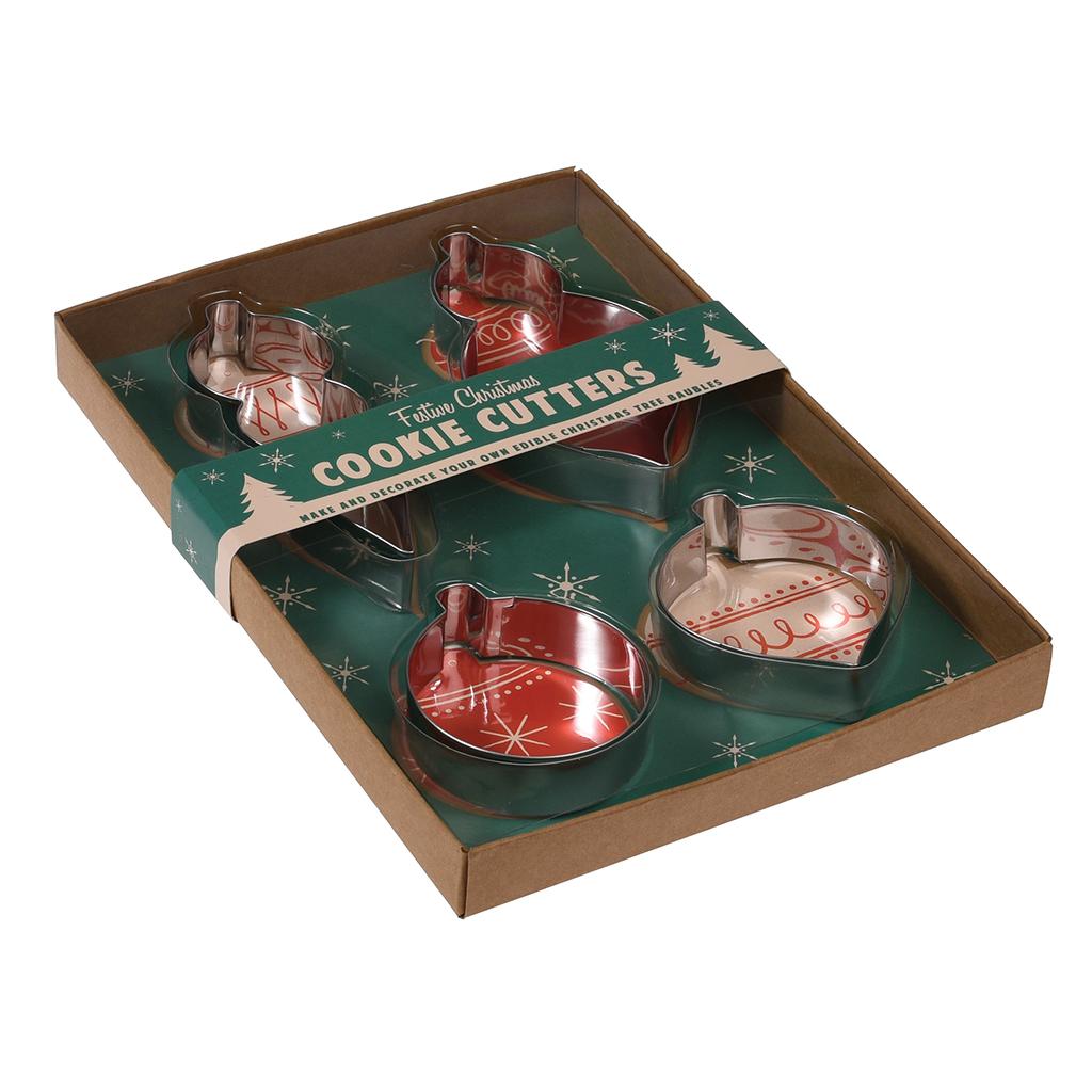 Set Of 4 Bauble Cookie Cutters ﻿Rex London