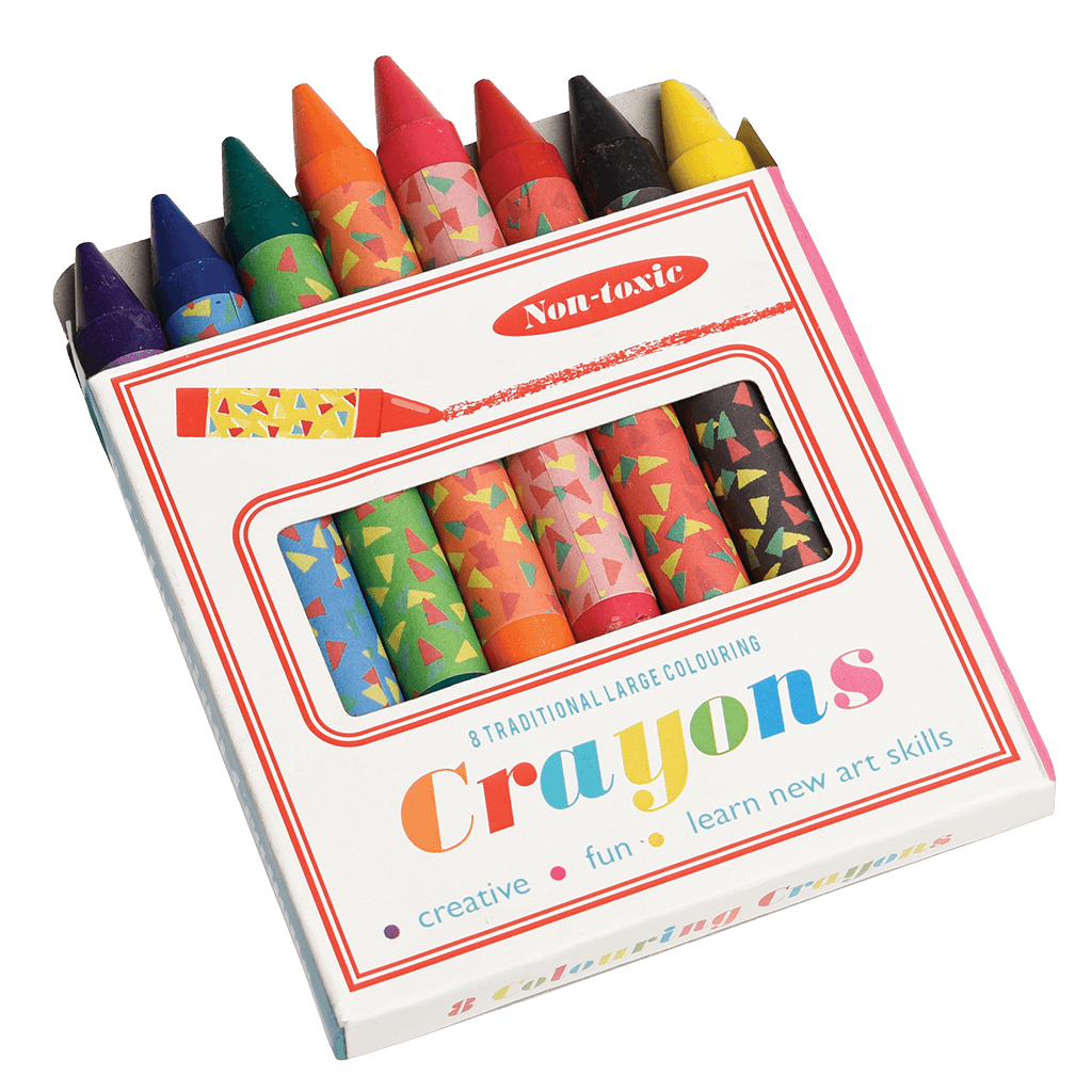 ﻿Set Of 8 Large Colourful Crayons ﻿Rex London
