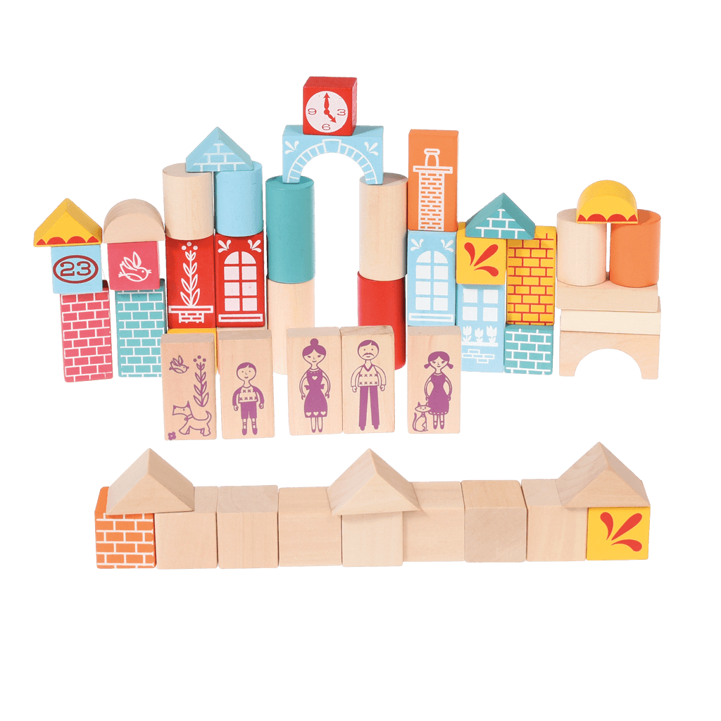 ﻿Set Of 50 Wooden Building Blocks ﻿Rex London