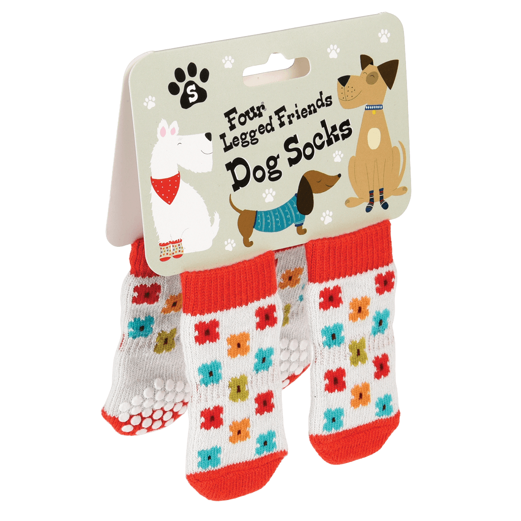 ﻿Small Mid Century Poppy Dog Socks ﻿Rex London