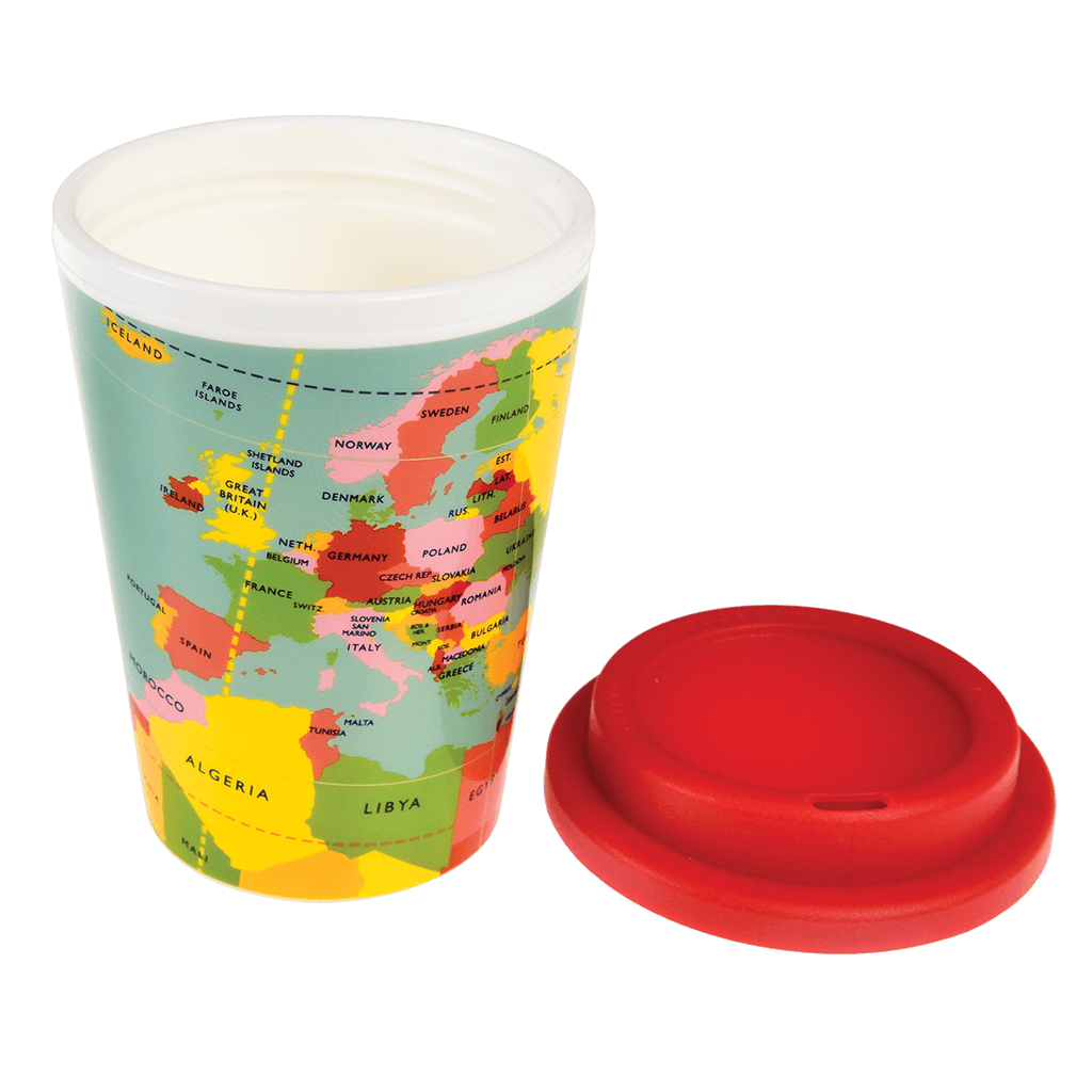 World Map Reusable Travel Mug ﻿Rex London