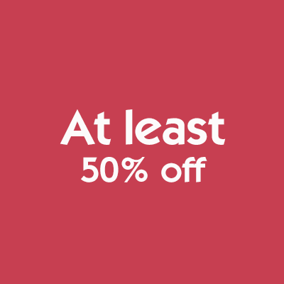 At least 50% off