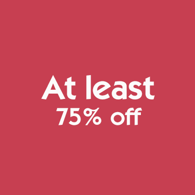 At least 75% off