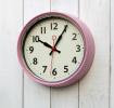 1950'S Pink Metal Wall Clock