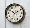 1950s Brown Metal Wall Clock