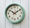 1950s Mint Green Metal Wall Clock