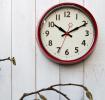 1950s Red Metal Wall Clock