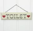 wooden sign Toilet