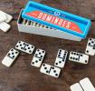 Domino tiles in play on table