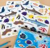 Sticker sheets with pictures of sea creatures sharks, fish, rays, etc.