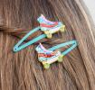 Roller Skate Glitter Hair Clips (set Of 2)