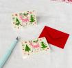 50s Christmas miniature advent calendar cards with pen and envelope