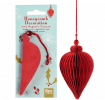 Honeycomb paper Christmas decoration in red with packaging