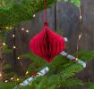 Red Round Honeycomb Christmas Decoration