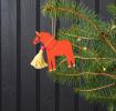 Red Wooden Horse Christmas Decoration
