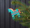 Green Wooden Horse Christmas Decoration