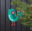 Green Wooden Bird Christmas Decoration