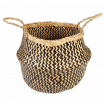 Medium Black Zigzag Seagrass Basket