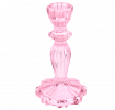 Tall Pink Glass Candlestick