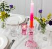 Tall Pink Glass Candle Holder