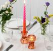 Double Ended Burnt Orange Glass Candle Holder