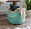 Large Turquoise Seagrass Basket