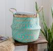 Small Turquoise Seagrass Basket