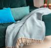 Large Pale Blue Herringbone Throw