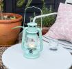 Aqua Led Hurricane Lantern