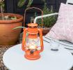 Burnt Orange Led Hurricane Lantern