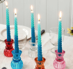 Dip Dye Spiral Candles Teal And Blue (set Of 4)