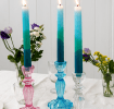 Dip Dye Candles Light Blue, Aquamarine And Dark Blue (set Of 4)