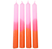 Dip Dye Candles Light Pink, Pink And Orange (set Of 4)