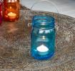 Blue Jam Jar Tealight Holder