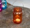 Orange Jam Jar Tealight Holder