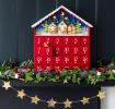 Wooden Advent Calendar With Led Lights - Red House