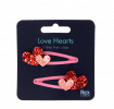 Love Hearts Glitter Hair Clips (set Of 2)