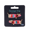 Sausage Dog Glitter Hair Clips (set Of 2)